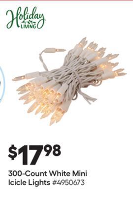 Lowe's 300-count white mini icicle lights offer