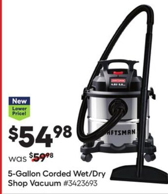 Lowe's 5-gallon corded wet/dry shop vacuum offer