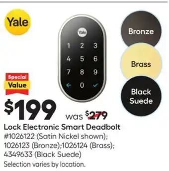 Lowe's Electronic smart deadbolt offer