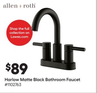 Lowe's Harlow matte black bathroom faucet offer
