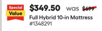 Lowe's Full hybrid 10-in mattress offer