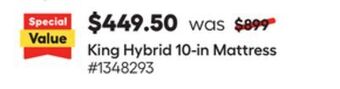 Lowe's King hybrid 10-in mattress offer