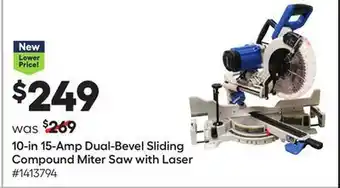 Lowe's 10-in 15-amp dual-bevel sliding compound miter saw with laser offer