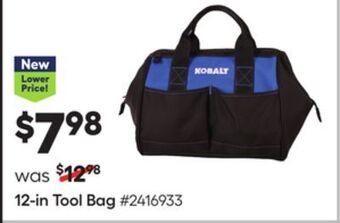 Lowe's 12-in tool bag offer