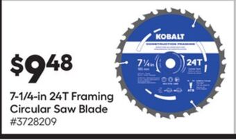 Lowe's 7-1/4-in 24t framing circular saw blade offer