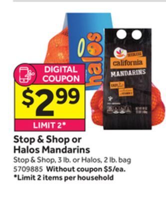 Stop&Shop Stop & shop or halos mandarins offer