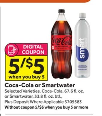 Stop&Shop Coca-cola or smartwater offer