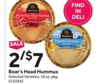 Stop&Shop Boar's head hummus offer