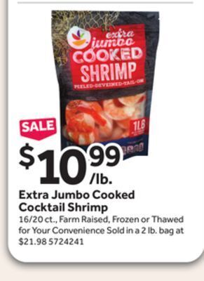 Stop&Shop Extra jumbo cooked cocktail shrimp offer