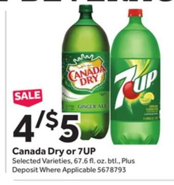 Stop&Shop Canada dry or 7up offer