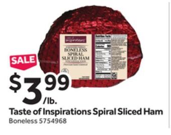 Stop&Shop Taste of inspirations spiral sliced ham offer
