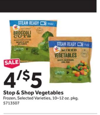 Stop&Shop Stop & shop vegetables offer