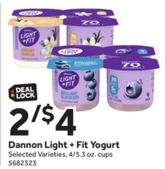 Stop&Shop Dannon light + fit yogurt offer
