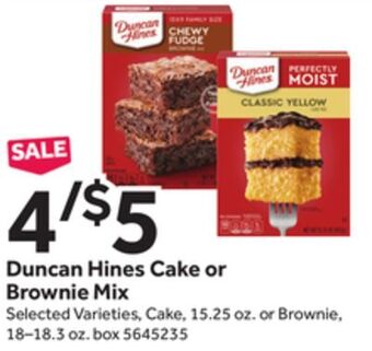 Stop&Shop Duncan hines cake or brownie mix offer