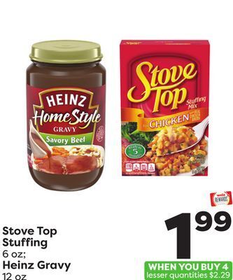 Weis Markets Stove top stuffing 6 oz heinz gravy 12 oz offer