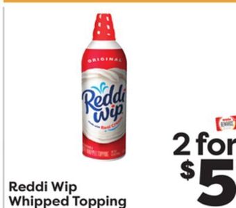 Weis Markets Reddi wip whipped topping offer
