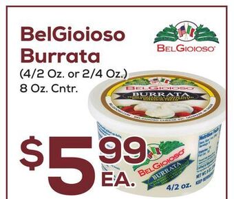 DeCicco & Sons Belgioioso burrata offer