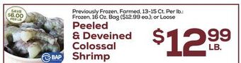 DeCicco & Sons Peeled & deveined colossal shrimp offer