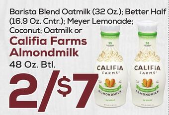DeCicco & Sons Califia farms almondmilk 48 oz. btl. offer