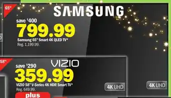 Meijer Samsung 65" Smart 4K QLed TV offer