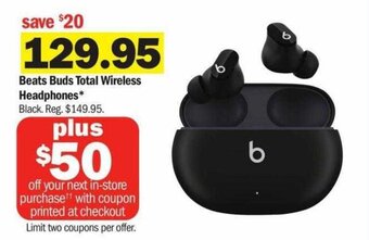 Meijer Beats Buds Total Wireless Headphones offer