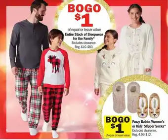 Meijer Fuzzy Babba Wonen's or Kid's Slipper Socks offer