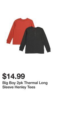 TJ Maxx Big boy 2pk thermal long sleeve henley tees offer