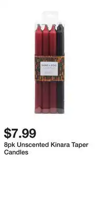 TJ Maxx 8pk unscented kinara taper candles offer