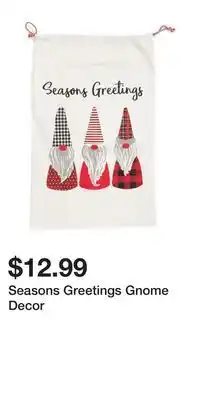 TJ Maxx Seasons greetings gnome decor offer