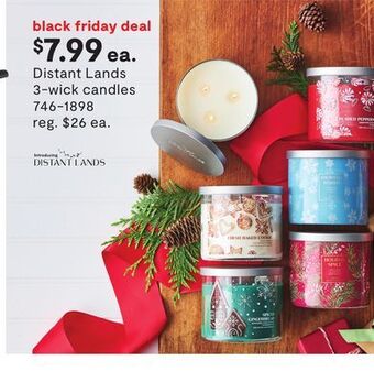 JC Penney Distant lands 3-wick candles offer