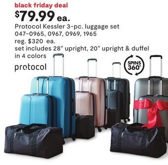 JC Penney Protocol kessler 3-pc. luggage set offer