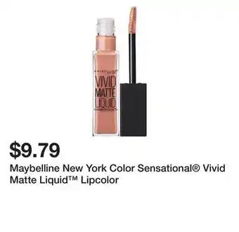 Kmart Maybelline new york color sensational® vivid matte liquid™ lipcolor offer