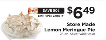 ShopRite Store made lemon meringue pie offer
