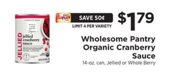 ShopRite Organic cranberry sauce offer
