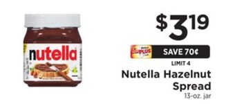 ShopRite Hazelnut spread offer