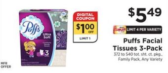ShopRite Facial tissues 3-pack offer