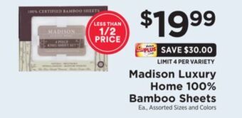 ShopRite 100% bamboo sheets offer