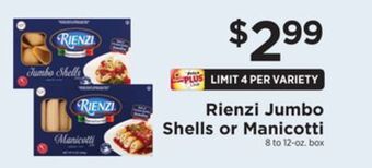 ShopRite Jumbo shells or manicotti offer