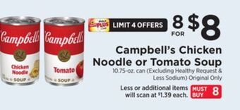 ShopRite Chicken noodle or tomato soup offer