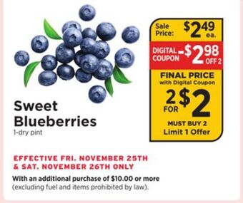 ShopRite Sweet blueberries offer