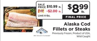 ShopRite Alaska cod fillets or steaks offer