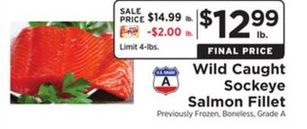ShopRite Wild caught sockeye salmon fillet offer