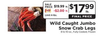 ShopRite Wild caught jumbo snow crab legs offer