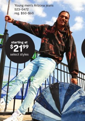 JC Penney Young men's arizona jeans offer