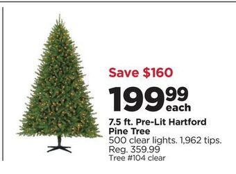 Michaels 7.5 ft. pre-lit hartford pine tree offer