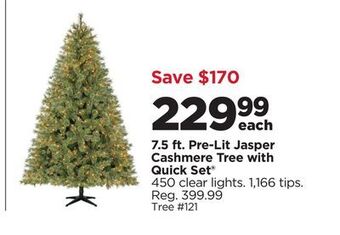 Michaels 7.5 ft. pre-lit jasper cashmere tree with quick set® 450 clear lights offer