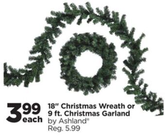 Michaels 18" christmas wreath or 9 ft. christmas garland by ashland® offer