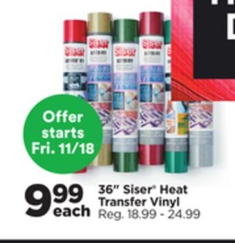 Michaels 36" siser® heat transfer vinyl offer