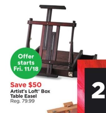 Michaels Artist's loft® box table easel offer