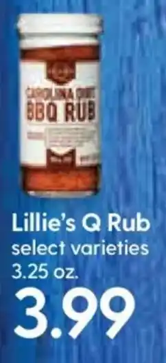 Hy-Vee Lilie's Q Rub 3.25 oz offer